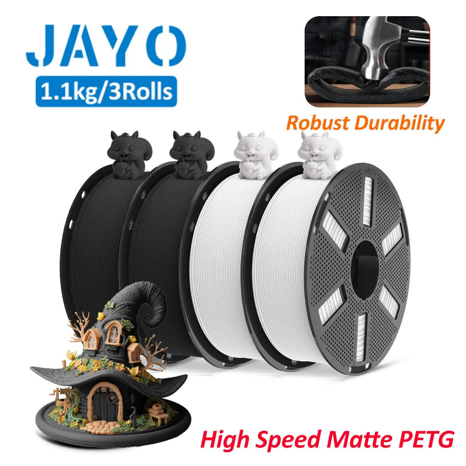 JAYO PLA + / TPU / SILK / PLA Filament 5 Rollen/Set 3D-Drucker-Filament Robustes 3D-Druckmaterial für FDM Ohne Verheddern