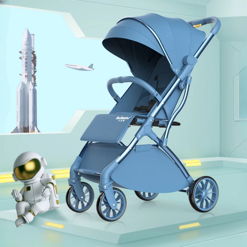 Leichter Zwei-Wege-Kinderwagen Multifunktion wagen mit verstellbarer Rückenlehne tragbares High View Babyauto Einhand faltbar