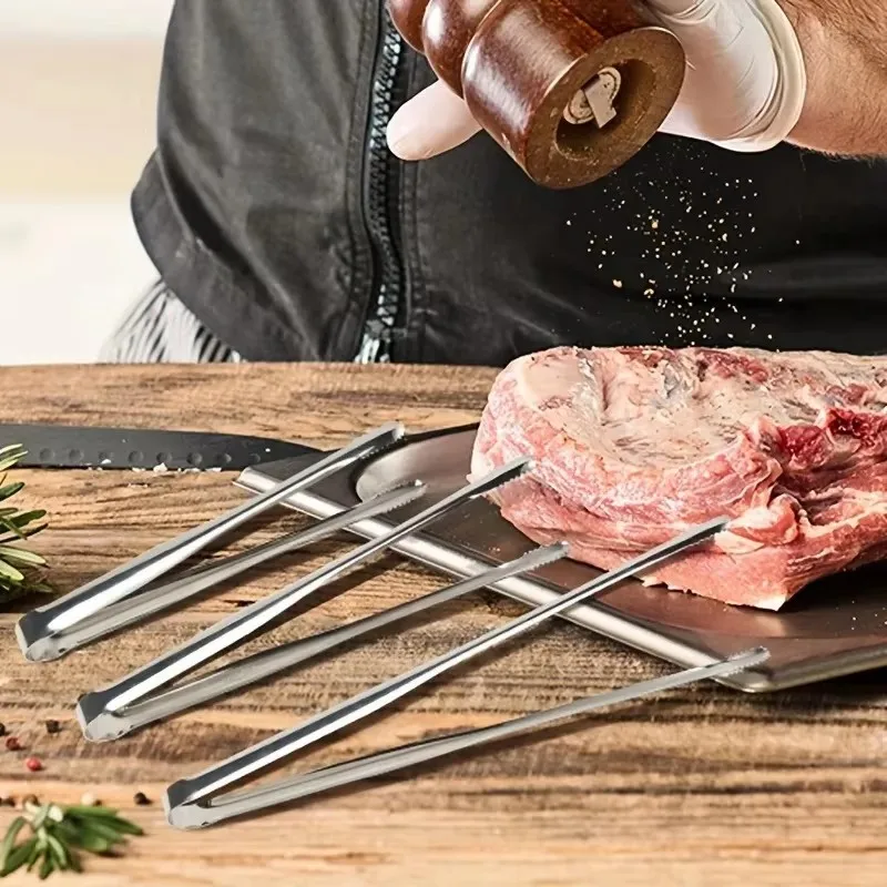 1/2/3/4Pcs Stainless Steel 304 Grill Tongs Food Clip BBQ Steak Clip Bread Tong Cooking Utensils Party Non-Slip Kitchen