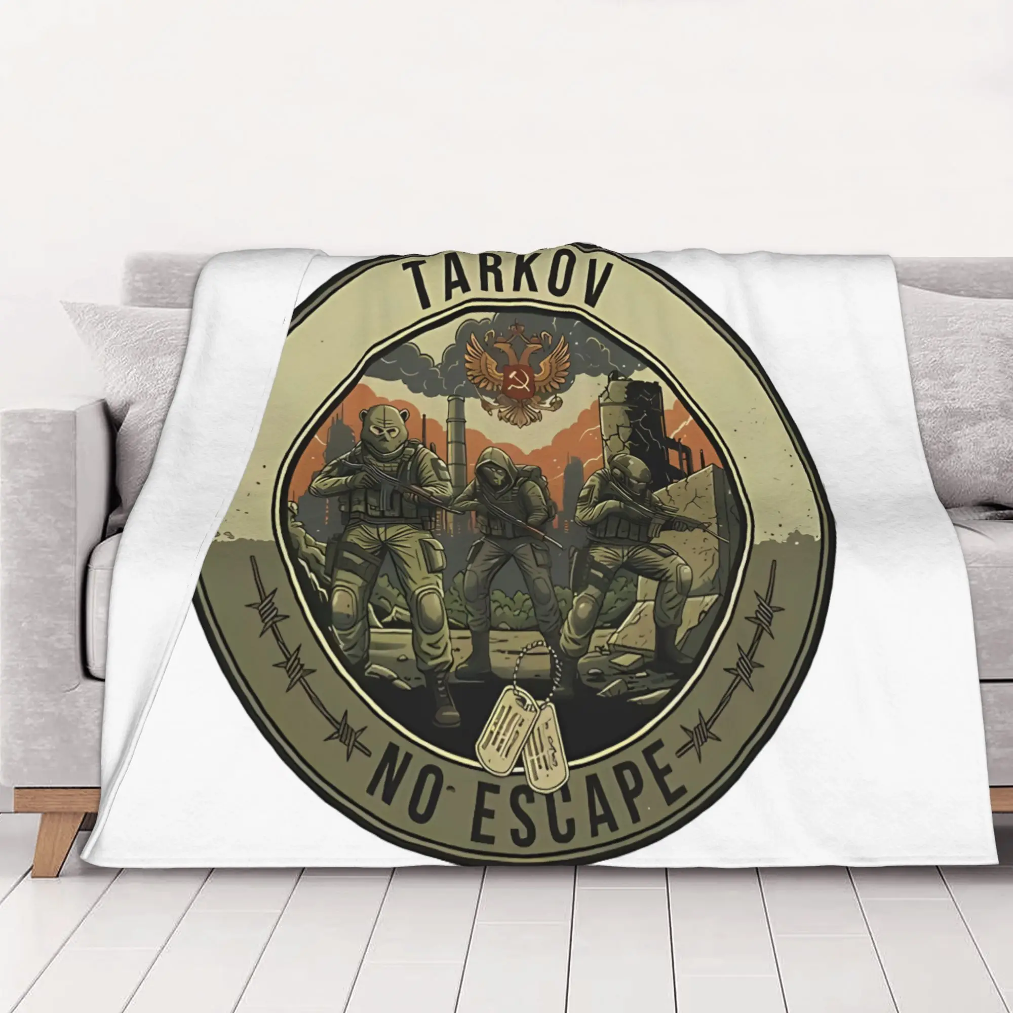 1PC home Cute Room Decor No Escape Blanket Throw Blanket Escape From Tarkov Novelty Warm Blanket All Season