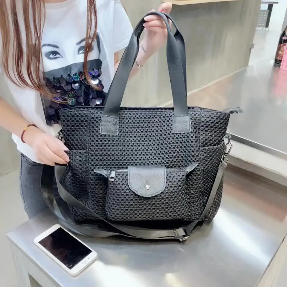 MOTAORA Large Capacity Women Totes Bag For Traveling Ladies Handbags Korean Style Fashion Mesh Girl Shoulder Bags Designer Tote
