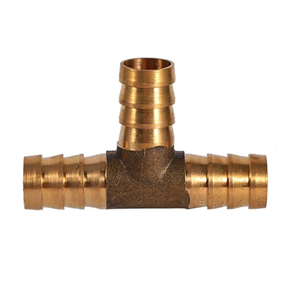 Vehicle T Shape Gas Oil Pipe Connector Multifunctional Solid Brass Practical Home Supplies 3 Way Assembly Fuel Hose Joiner