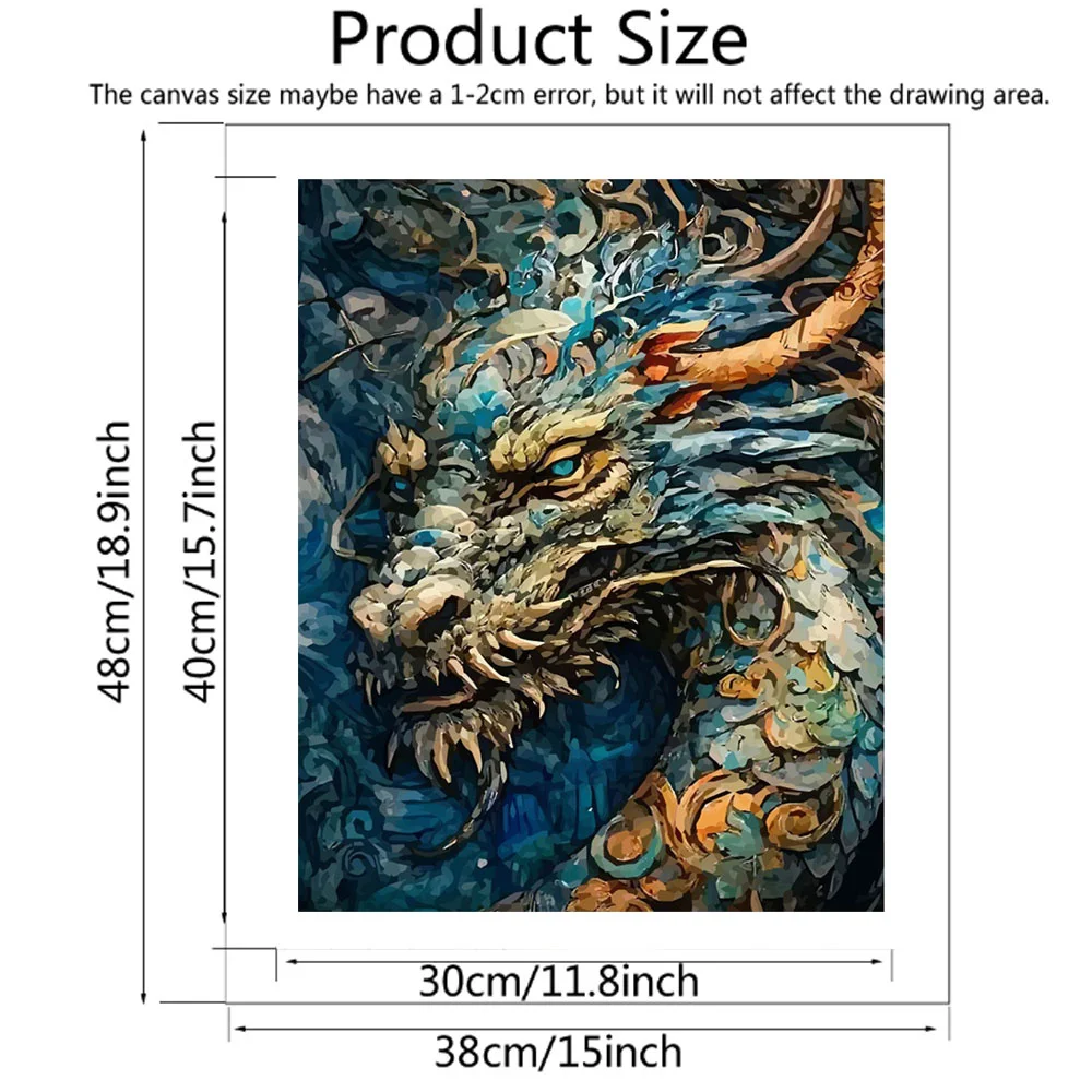 Evershine Adults Dragon Adult Number Painting Pictures By Numbers Animal Handpainted Coloring Draw Craft DIY Gift