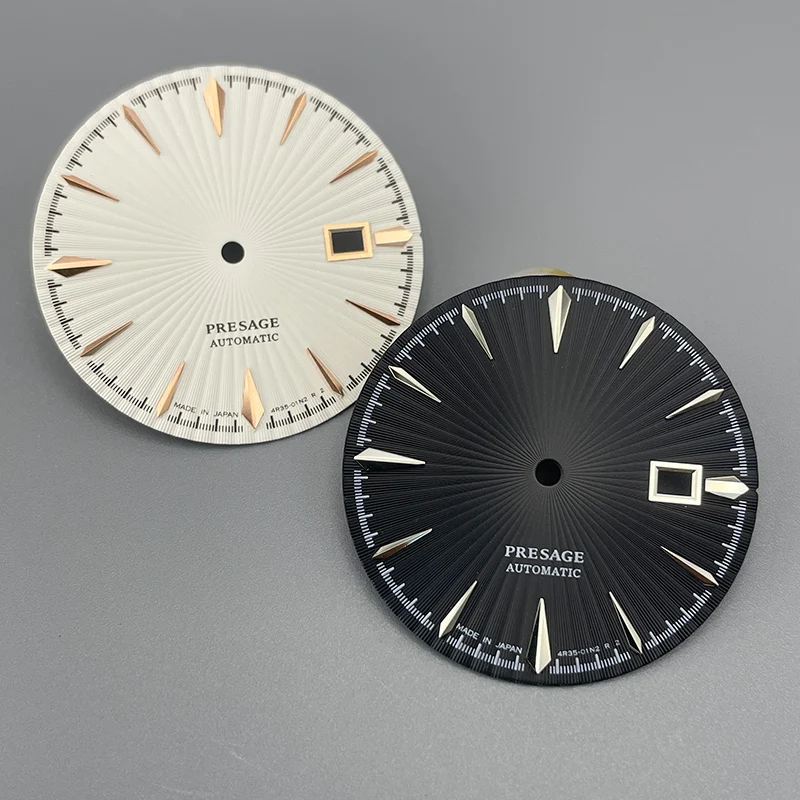 35mm Cocktail Dial NH35 Dial Radial Pattern Surface with Single Date Fit NH35 NH36 Movement Watch Modification Accessories
