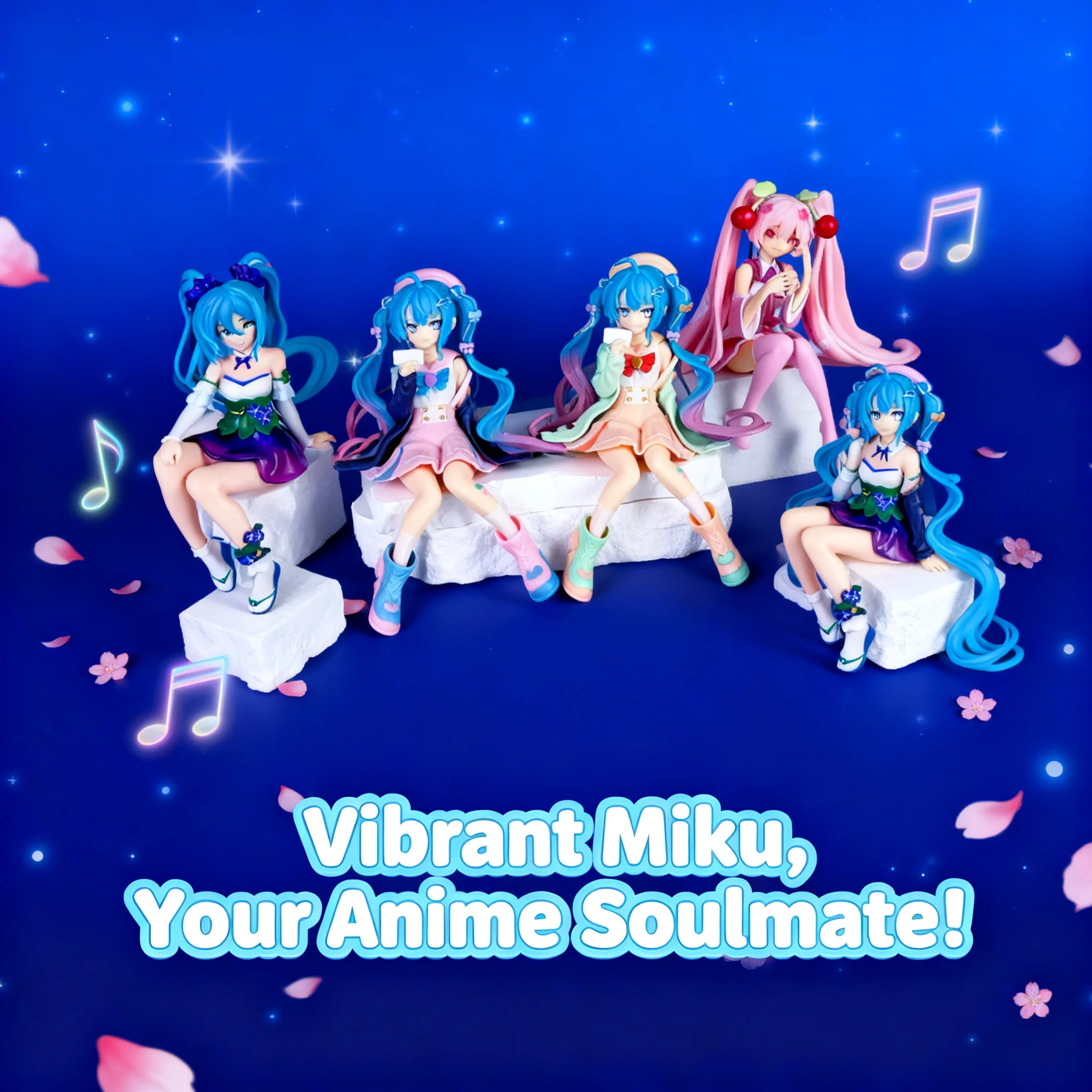

Hatsune Miku Figure Sailor Uniform Anime Girl Statue Collectible Model Sitting Pose Desk Decor Stress Relief Toy for Fans