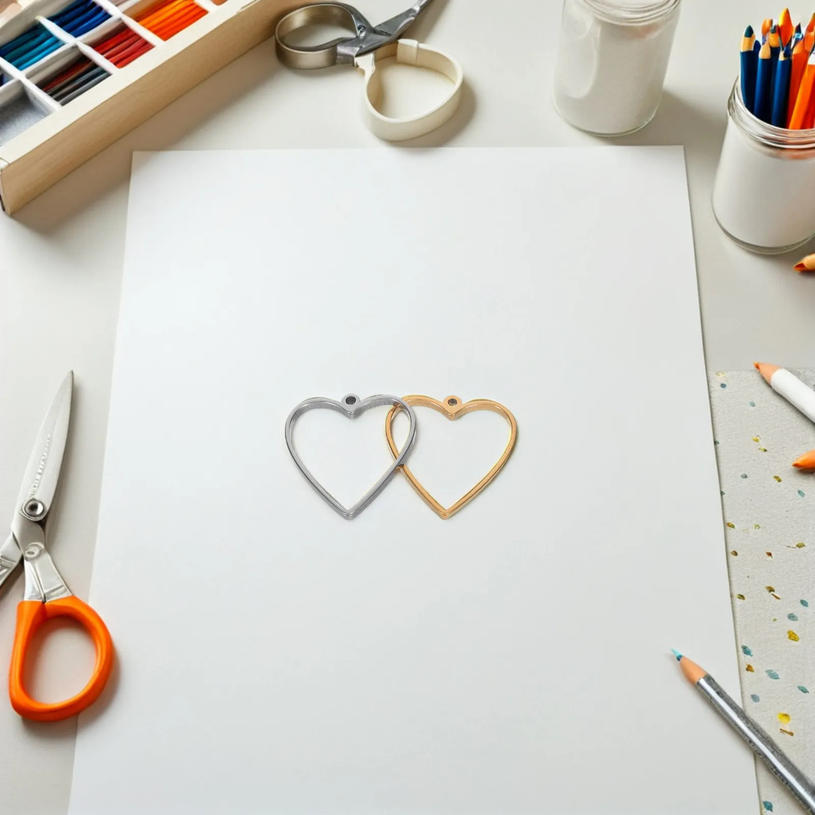 

10Pcs Heart Shaped Pendant Bezels Stainless Steel Hollow Frame DIY Resin Jewelry Making Charms Necklace Craft Components