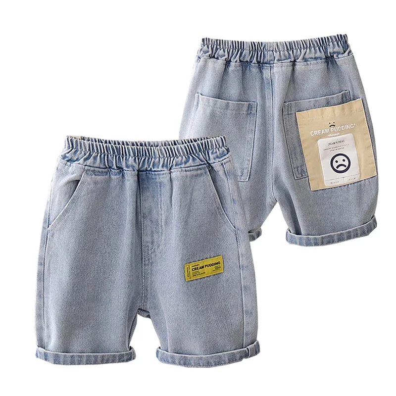 2023 New Boys Cartoon Printing Jeans Shorts Casual Pants Children's Clothing Baby Five-point Pants Summer Shorts High Quality