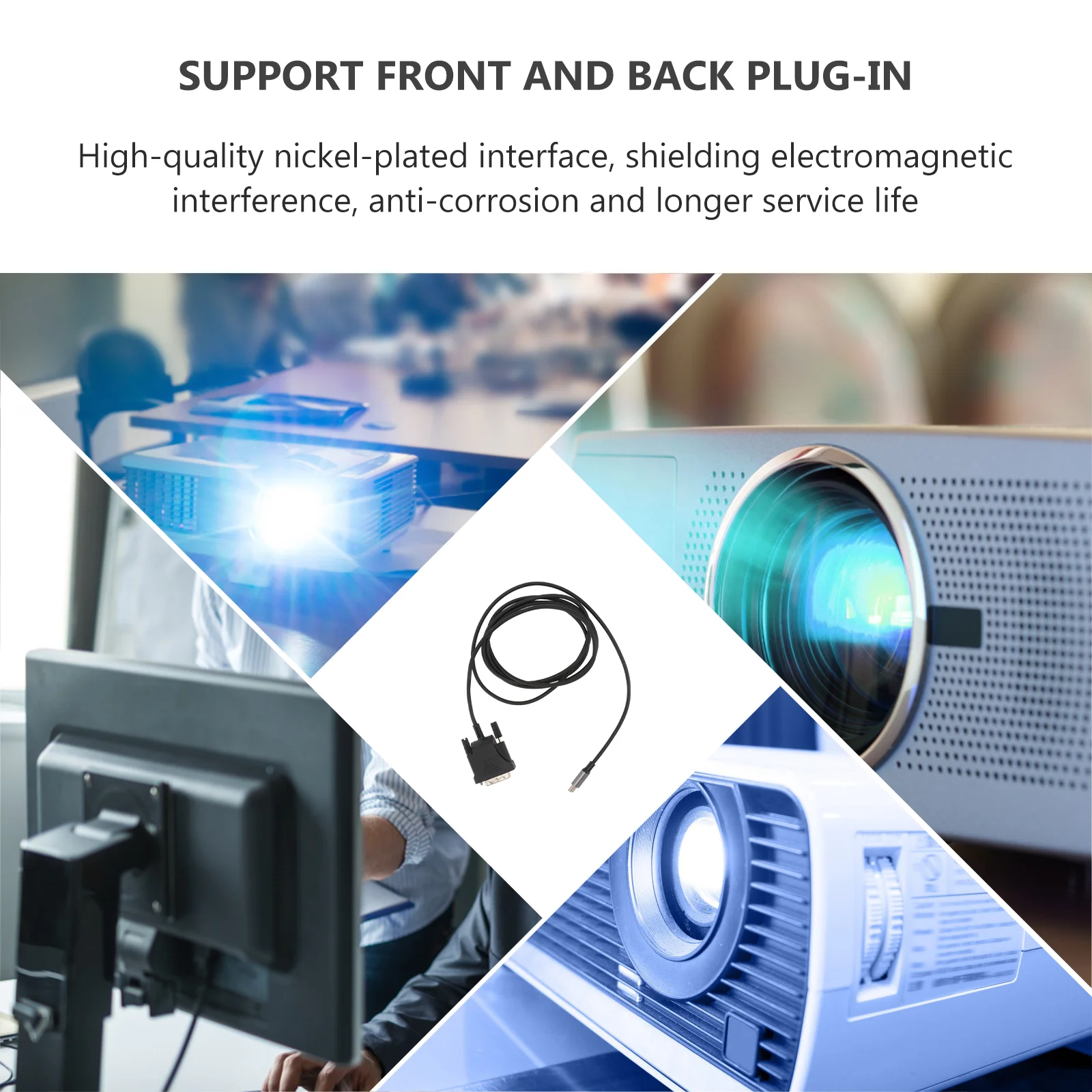 

USB 3.1 Type C to DVI Adapter Cable 10Gbps High Speed PVC Black Converter for Monitor Projector Type CDVIAdapter