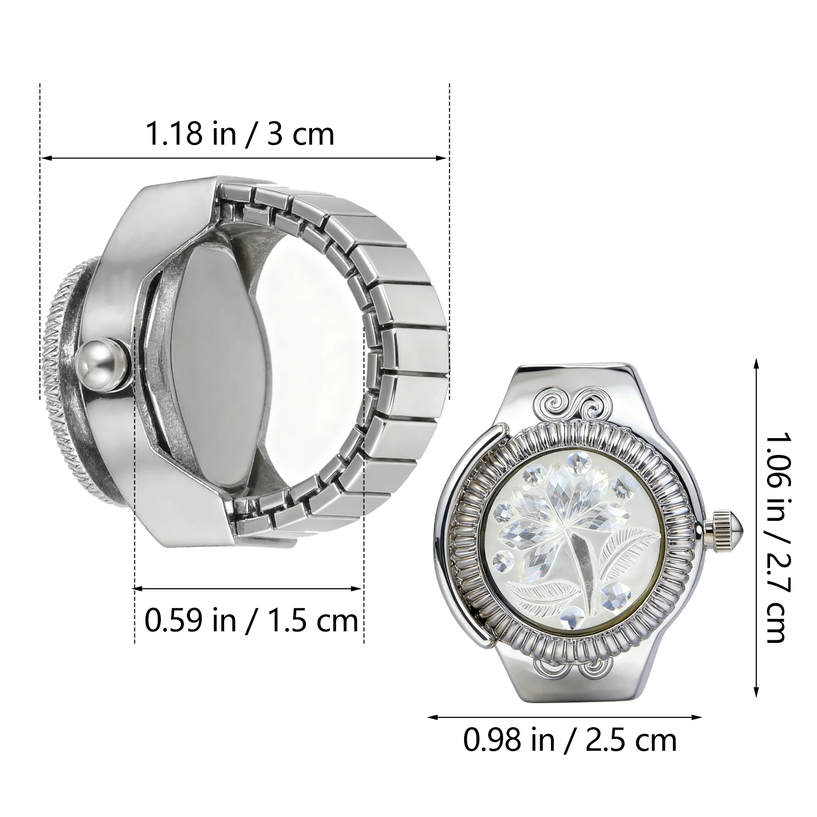 1 Buah Jam Tangan Cantik untuk Wanita Jam Tangan Cincin Modis Keahlian Indah Tampilan Waktu Jelas Ide Hadiah Perhiasan Kecil dan Portabel