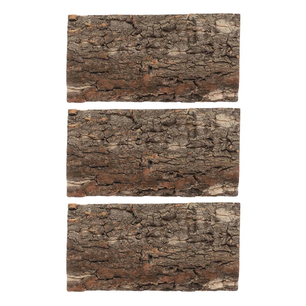 

3Pcs Bark Background Panel Reptile Cork Bark Decor Terrarium Background for Reptile Tank Climbing Terrarium Decor