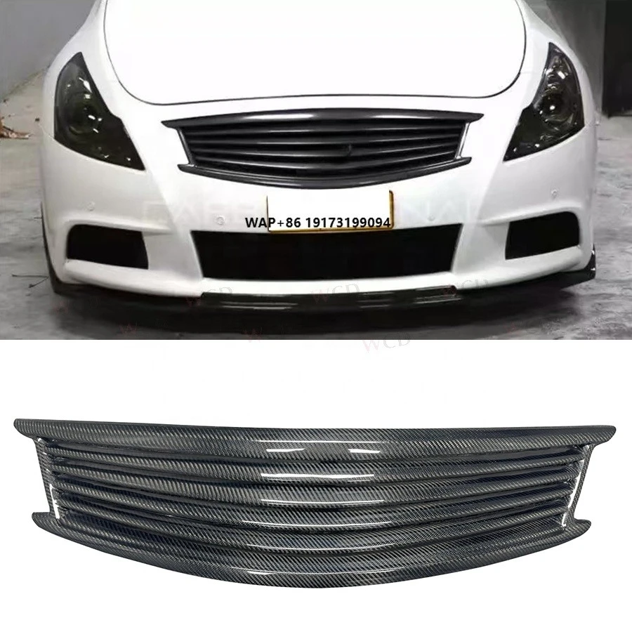 

Carbon Fiber Front Bumper Grille for-Infiniti G37 2010+ Sedan Front Grill Air Intakes Frame Cover Bodykit