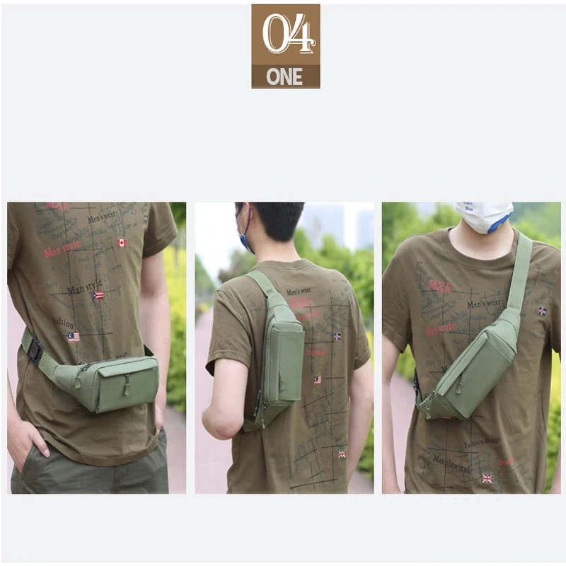 2024 New Fashion Men\'s Waist Bag Mobile Phone Bag Multi-functional Sports and Leisure Outdoor Camouflage Shoulder Bag Chest Bag