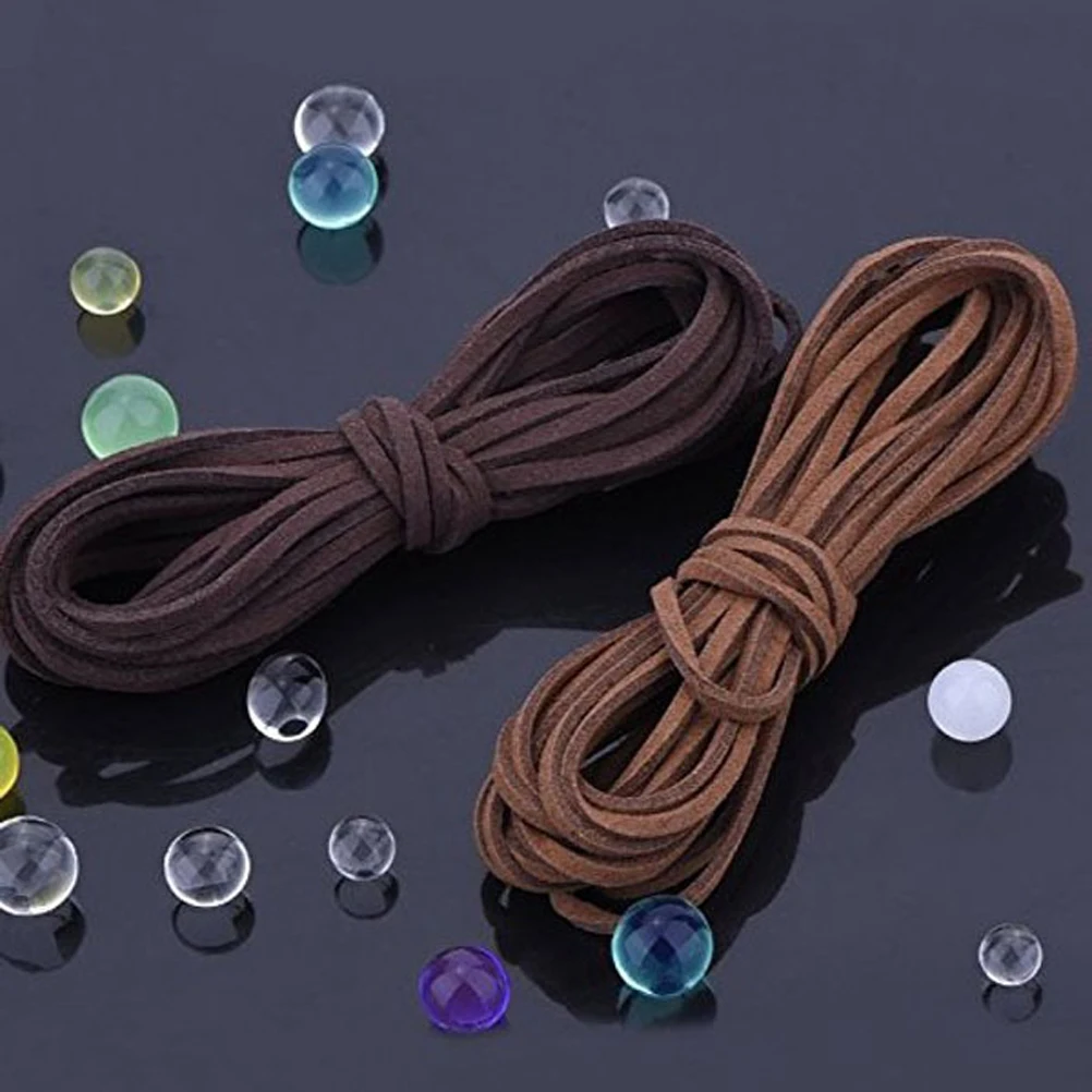 

2pcs 2 Pieces 200cmx02cmx01cm Fleece Cord DIY Handmade Stringing Wire for Necklace Bracelet Crafts Dark Light Brown