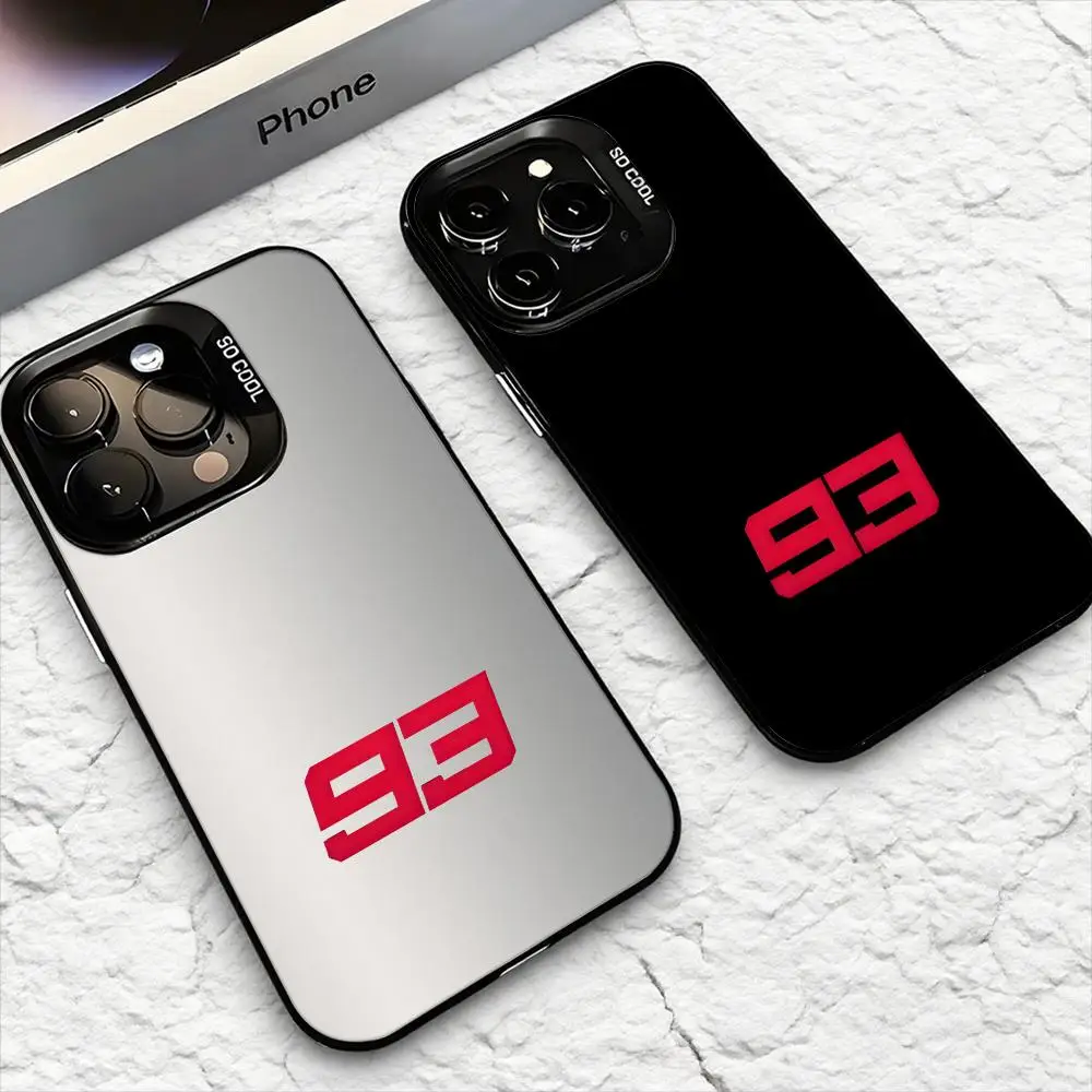 

Fashion Number 93 Phone Case For iPhone 17 16 15 14 13 12 11 Pro Max Air Matte Laser Aurora Shockproof Funda