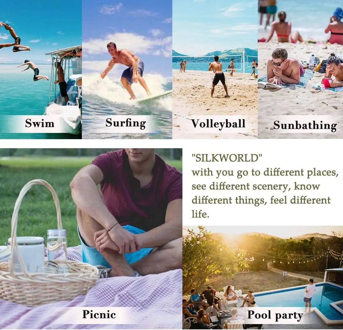 Silkworld Men's Swim Trunks Quick Dry Shorts With Pockets