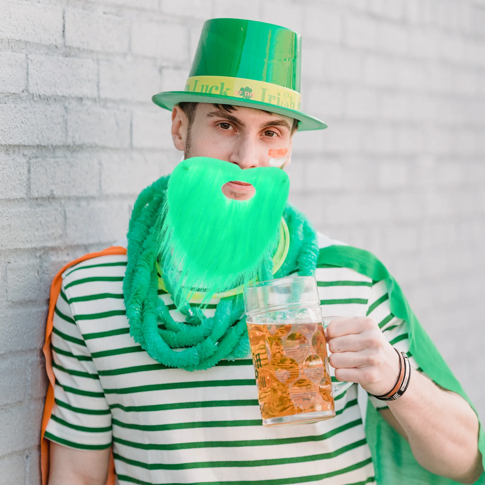 

2 Pcs Beard Green Decoration Faux Prop Stage Performance Fake Cosplay Carnival Party False