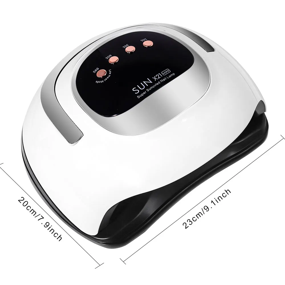 เครื่องบำบัดด้วยแสงเล็บ320W X21แสงแดดแห้งเร็วสูงสุดสำหรับการอบแห้งยาทาเล็บทั้งหมดพร้อมโคมไฟเล็บพกพาได้ตั้งเวลา4สปีด