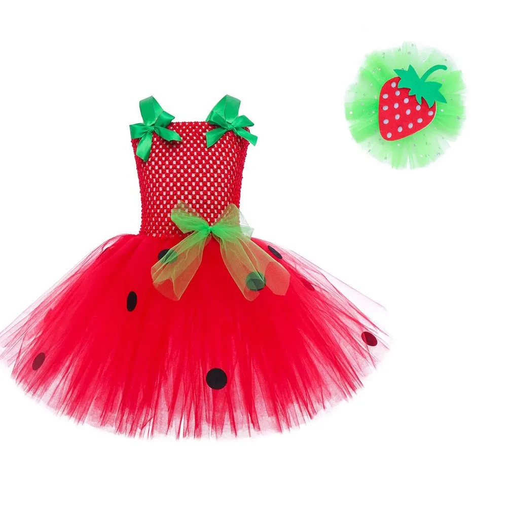 Niedliches Baby-Ballett-Tutu, Erdbeer-Spitzen-Prinzessinnenkleid, Kinder-Geburtstagskostüm, Rollenspiel-Wassermelonen-Weihnachtskleid, Geschenk – Detail 27