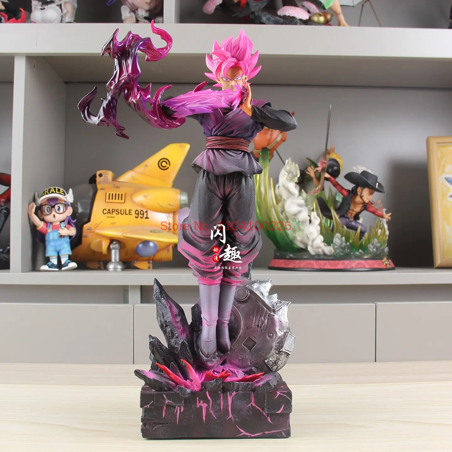 JT Studio FXW Peach Pink Black Rose Goku Dragon Ball Z Statue 38cm - Combat Stance Summon- High Detail PVC Figure Collectibl Toy