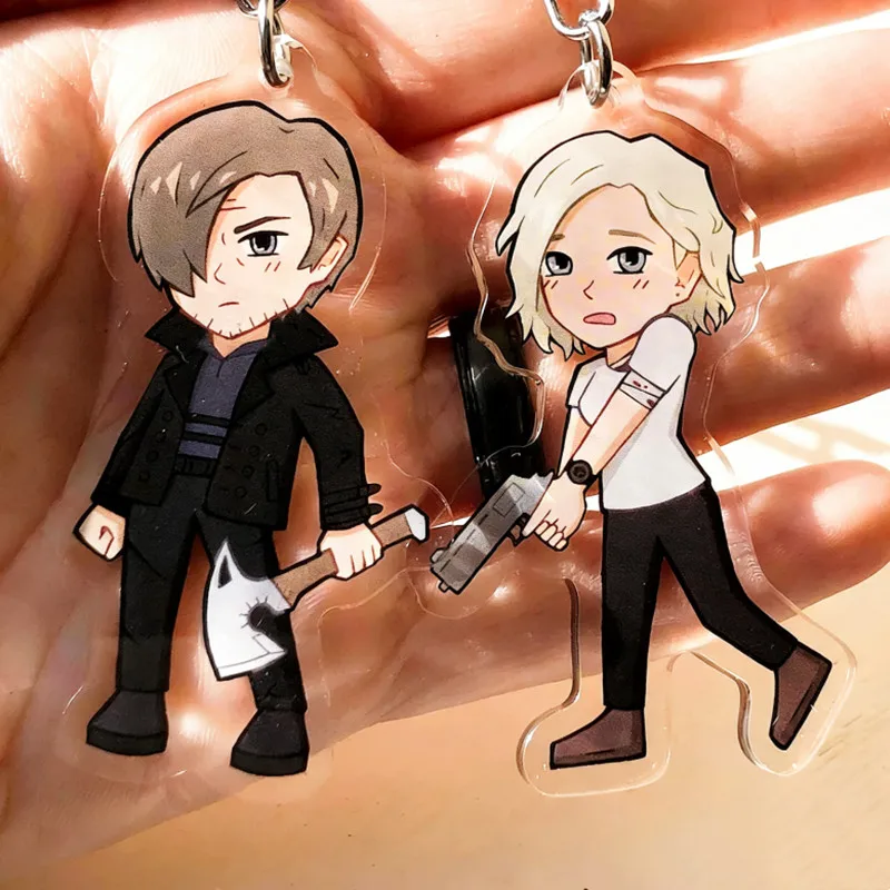 Video Game Acrylic Keychains Resident Evil Leon Grace Pendant for Phone Bag Backpack – Perfect Gift for Gamers