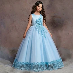 Teen Flower Wedding Girls Party Dress Christmas Costume Princess Pageant Prom Gown Kids Dresses for Girls Formal Evening Clothes