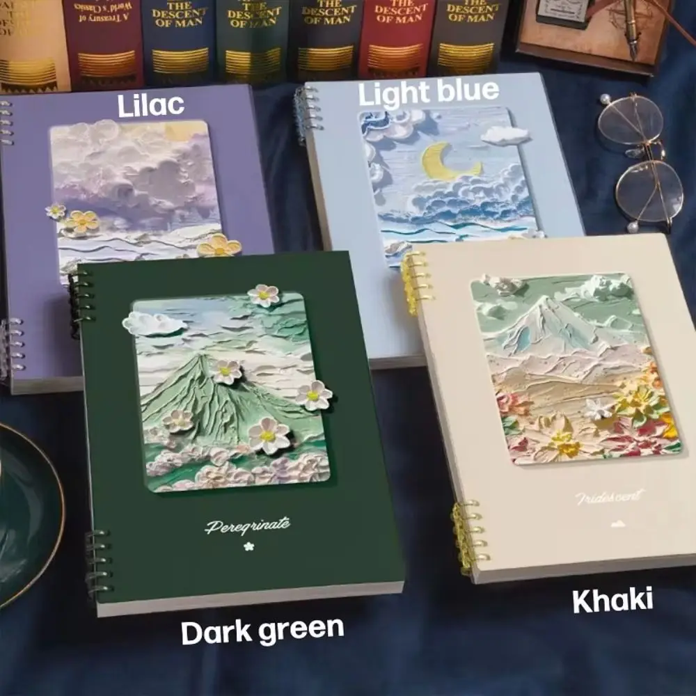 

Oil Painting Loose-leaf Book Thickening Cover A5/B5/A4 Filler Paper Notebook Somnambulist Fuidescent Student Diary Notepad