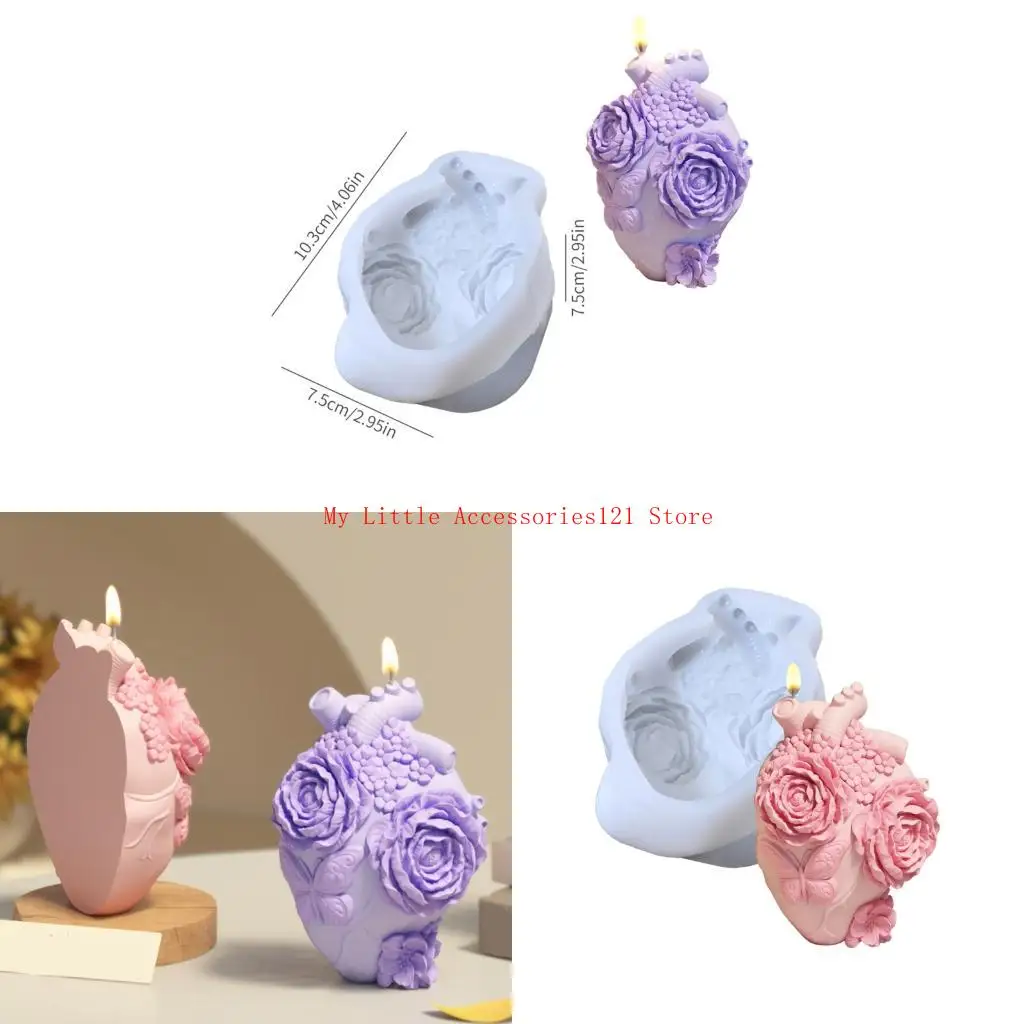 

Reusable Flexible Silicone Flower Heart Mold Easy Release Craft Molds For Handmade Soap And Resin Art