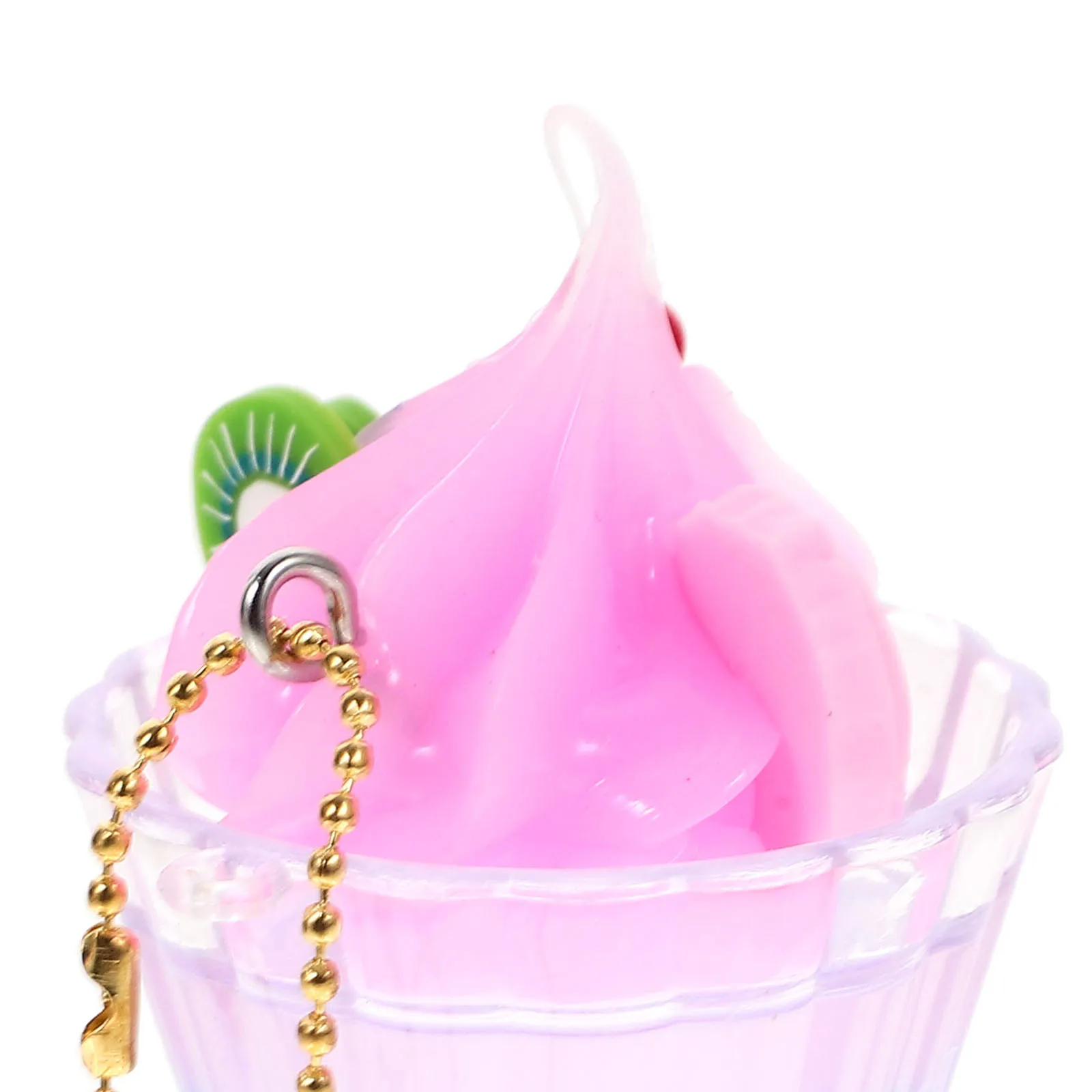 

4pcs Ice Cream Keychain Simulated Dessert Charms Decorative Phone Strap Bag Purse Hanging Ornament Cute Accessories For Women
