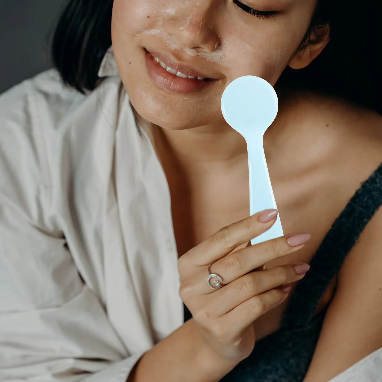 

2pcs Blue Face Brush for Cleansing Exfoliating Blackhead Silicone Face Exfoliator Removal Gentle Skin Friendly Facial Tool