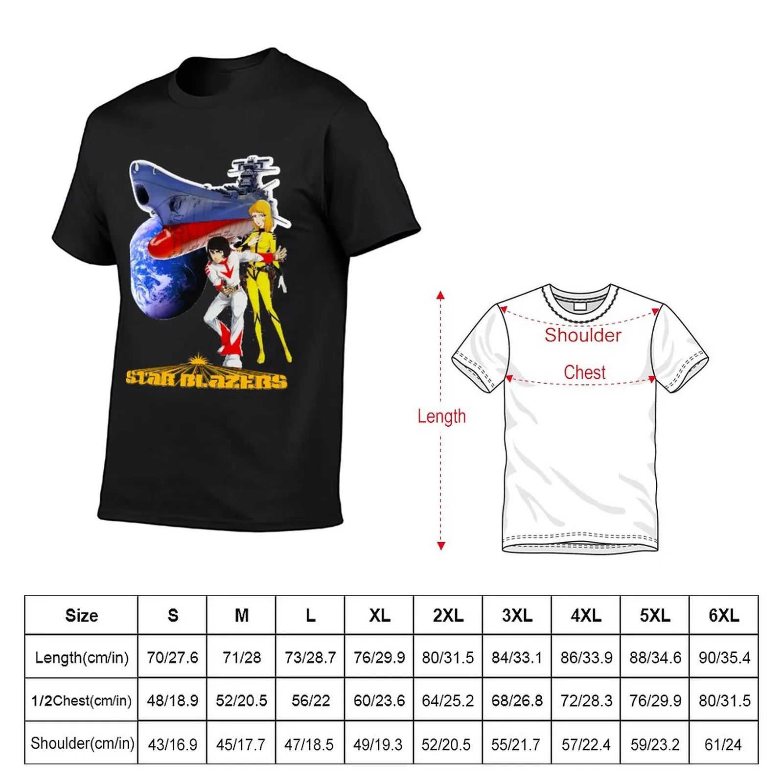 New Star Blazers T-Shirt Wild Star And Nova Classic T-Shirt plus size tops korean fashion T-shirt men