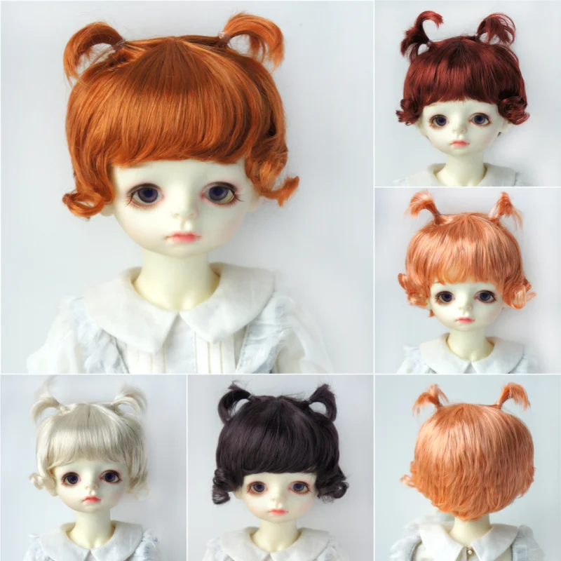 JD459B 패셔너블 숏 BJD 가발 합성 모헤어 YOSD MSD SD 인형용 1/6 1/4 1/3 사이즈 6-7인치 7-8인치 8-9인치