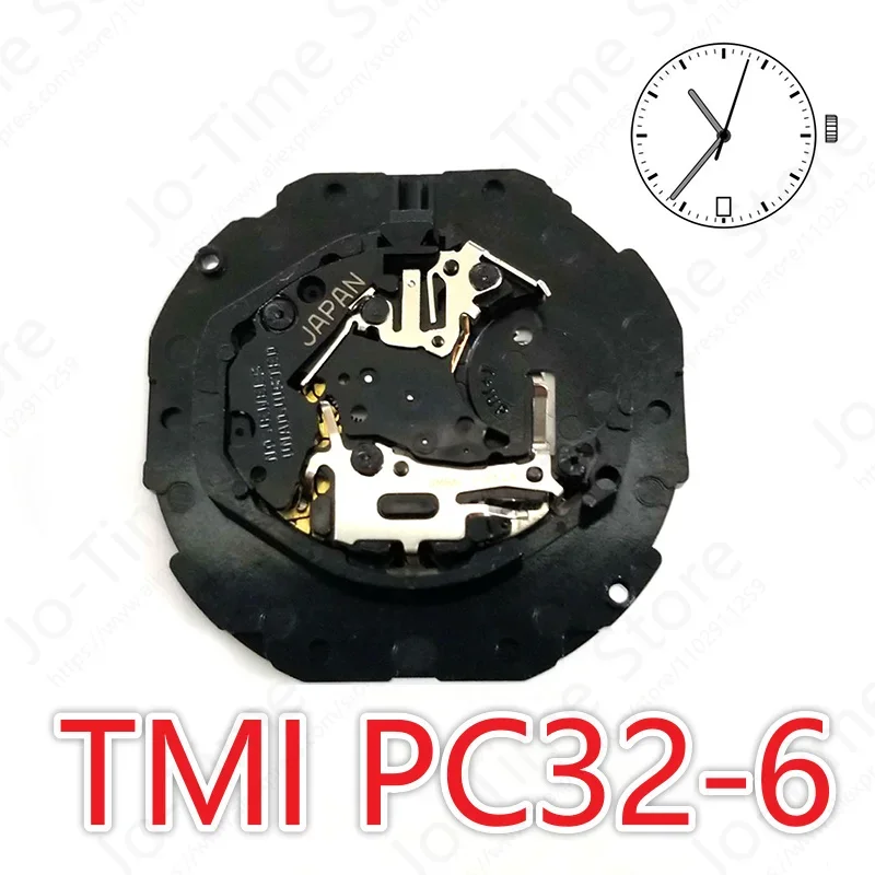 TMI PC32A-6 Quartz Movement Japan Standard 3 Hands Date Display for Watch Repair PC32 Movement
