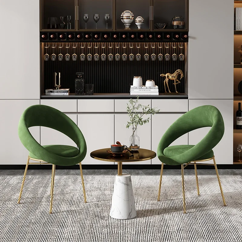 Modern Design Office Dining Chairs Metal Living Room backrest Vanity Chair Luxury Elegant Kitchen Meubles Household Furniture