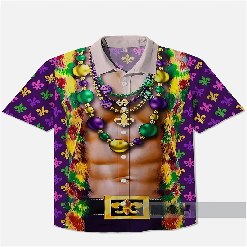 

Carnival muscle clothing printed short sleeved shirt Valentine's Day red heart tailcoat cartoon clothing printed shirt
