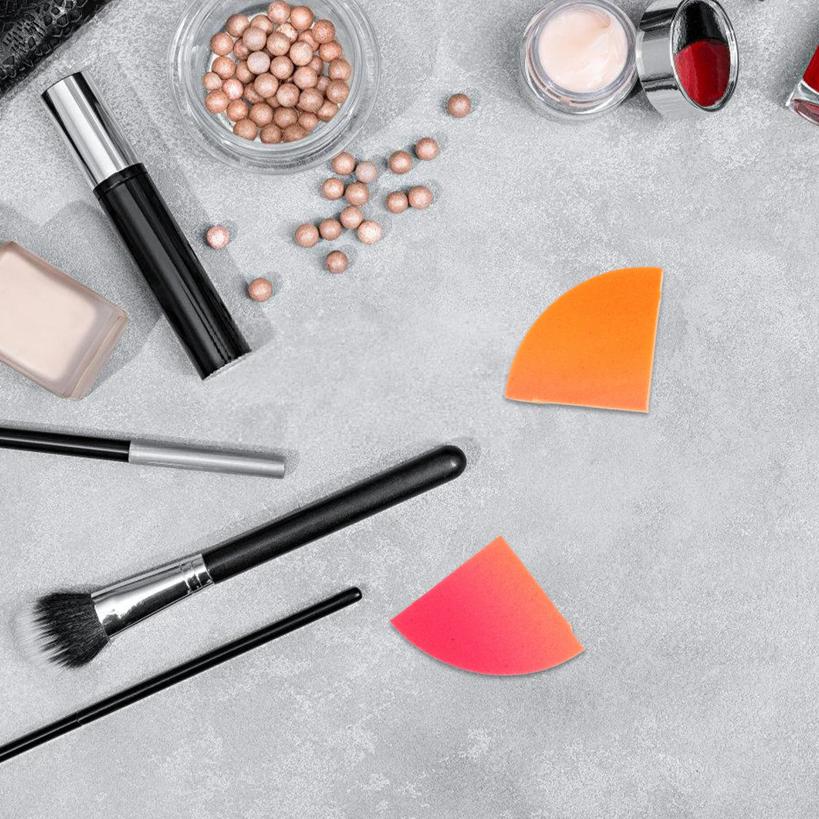 1 Juego de esponja de maquillaje para polvo de piruleta, aplicador facial suave para uso húmedo o seco, ajuste de borde Triangular, resaltador, base