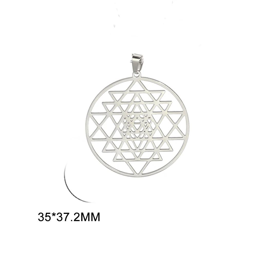 Dawapara kwiat życia Sri Yantra joga wisiorek Shri Chakra Mandala Merkabah Tetrahedron świętej geometrii Amulet DIY Charms