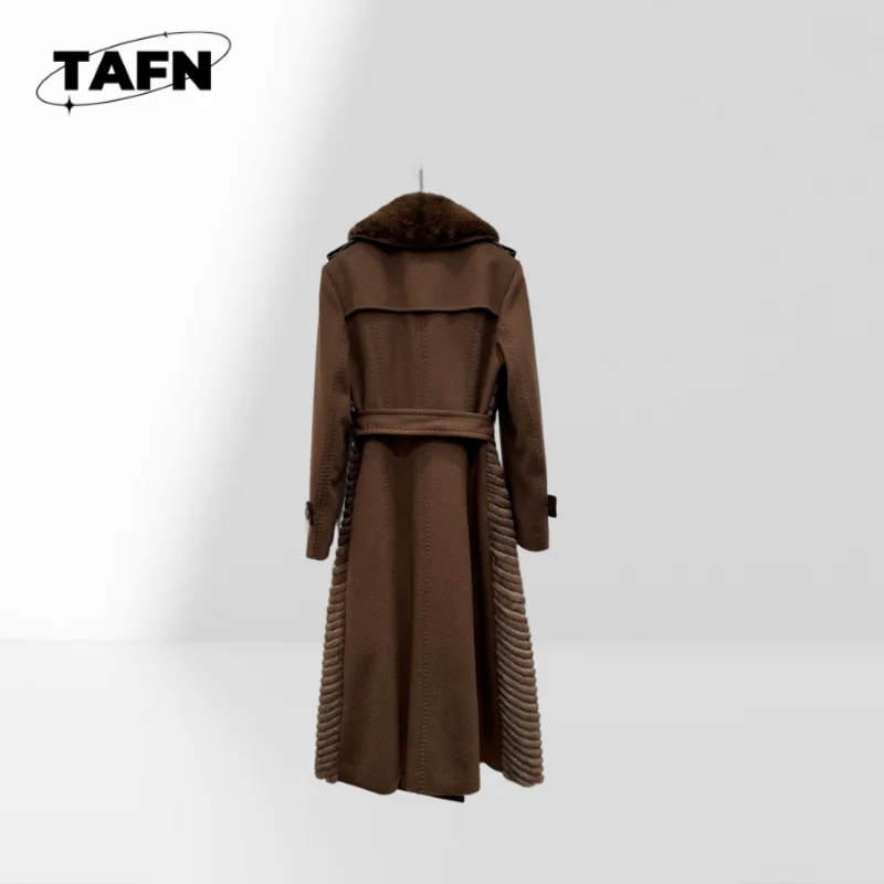 Simple Style Windbreaker Jacket for Autumn  Trench Jacket with Large Pockets for Women Simple Lapel Collar Trench Coat AJ1501