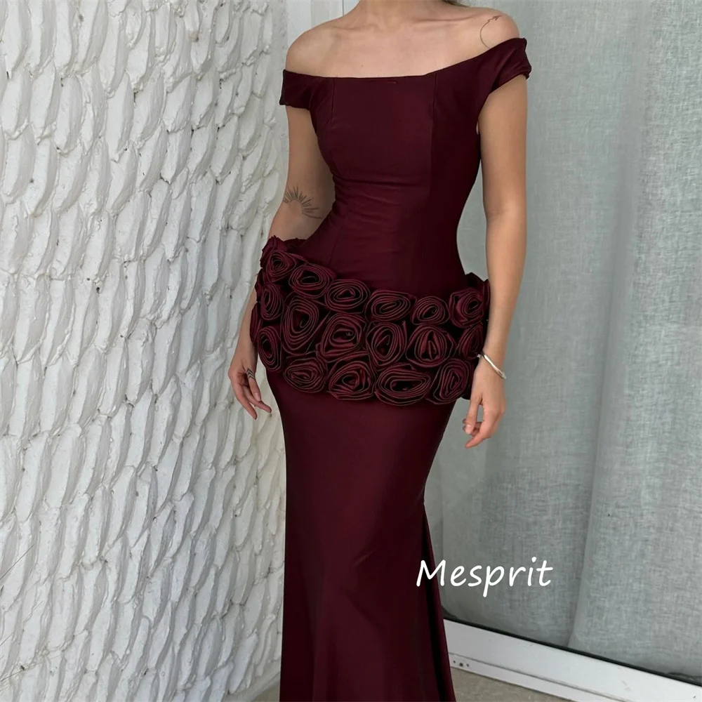 Robes longues personnalisées de haute qualité, plis à fleurs faites à la main, trompette, épaules dénudées, occasions sur mesure, Style chinois