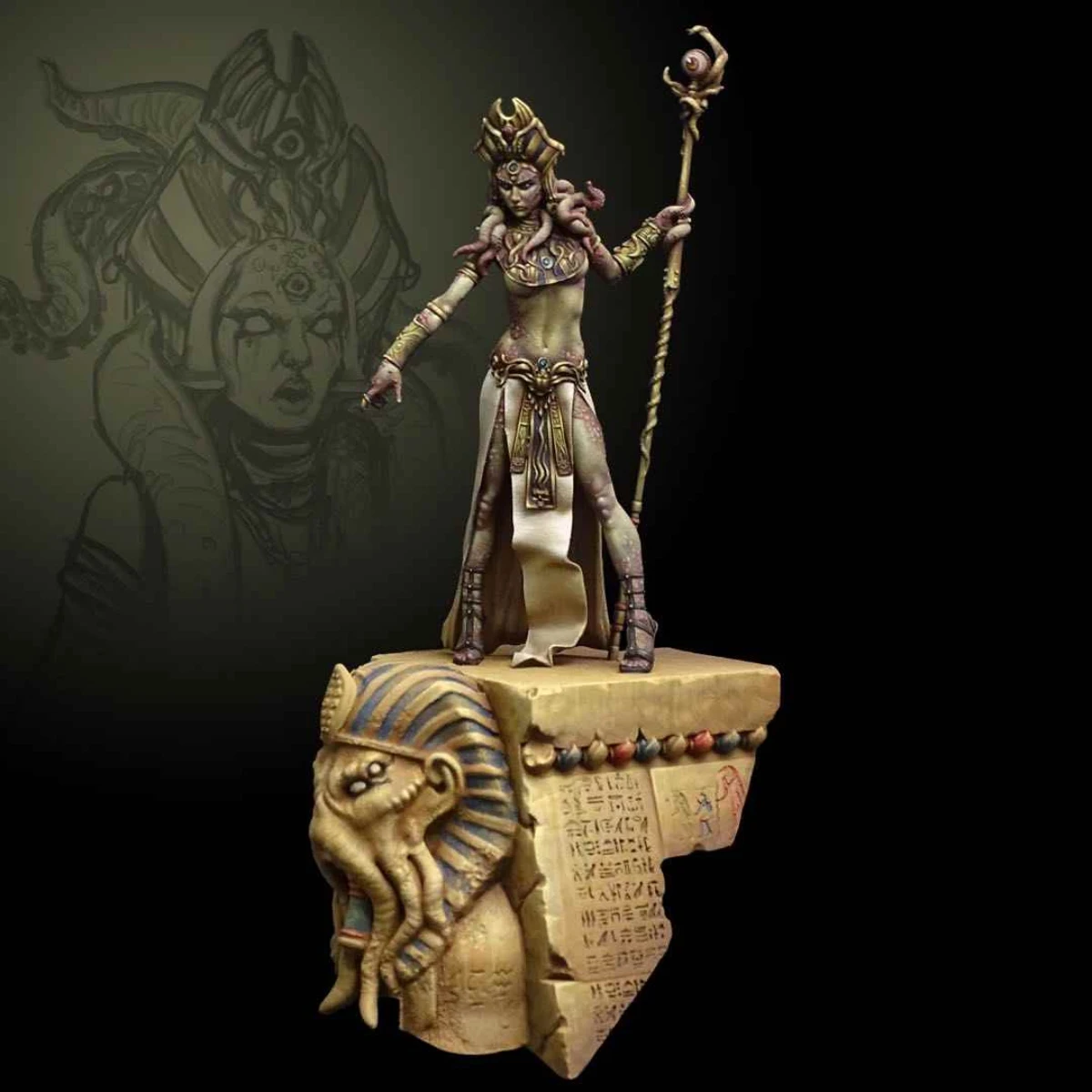 1/24 resin soldier model GK Ancient Egyptian female warrior (with base) Unassembled and unpainted DIY kit 1048
