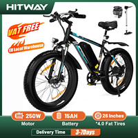 HITWAY Electric bike, 26*4.0 inch electric MTB with removable Lithium battery 48V15Ah city e-bike with 7 speed