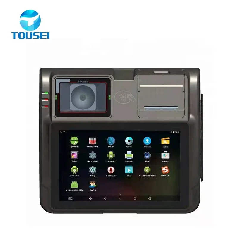 Magnetic Stripe Reader Stand Pos Terminal 2D Code Decoding CMOS Camera 10 Inch Quad Core Android 11.0 Tablet PC Equipment