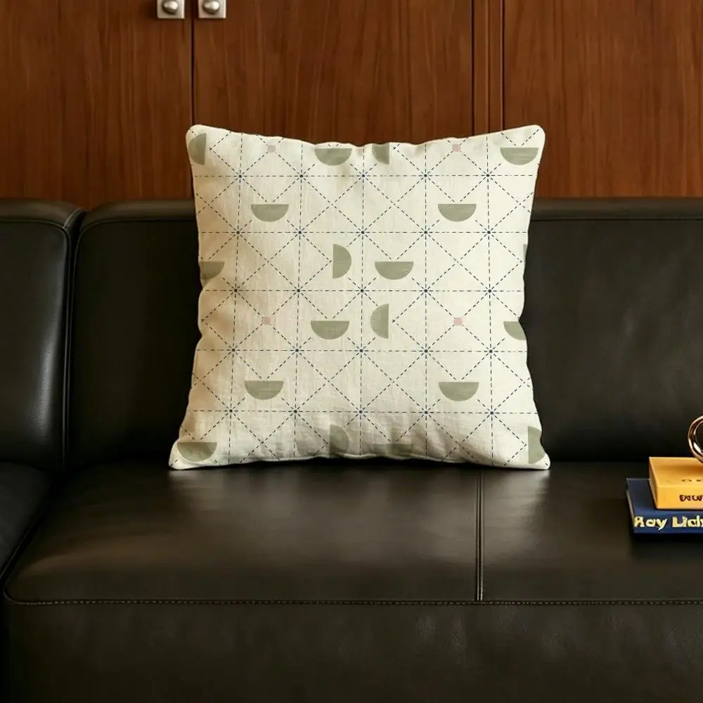 Pattern Modern Japanese-style Patterns Cushion Cover Natural Linen Pillowcase Set, All-in-One Decor for Sofa, Bedroom & Chair