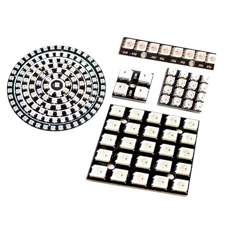 4 8 12 16 قناة WS2812 WS2812B WS 2811 5050 RGB LED مصباح لوحة وحدة 5 فولت 1 بت 4 بت 8 بت 12 بت 16 بت 24 بت قوس قزح LED دقيقة