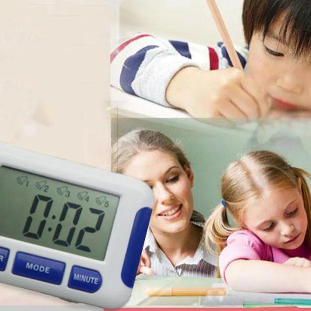 Timer da cucina elettrico portatile Promemoria orario con display LCD digitale per cucinare Progetti scolastici di cottura Temporizzatore per uova a 5 canali