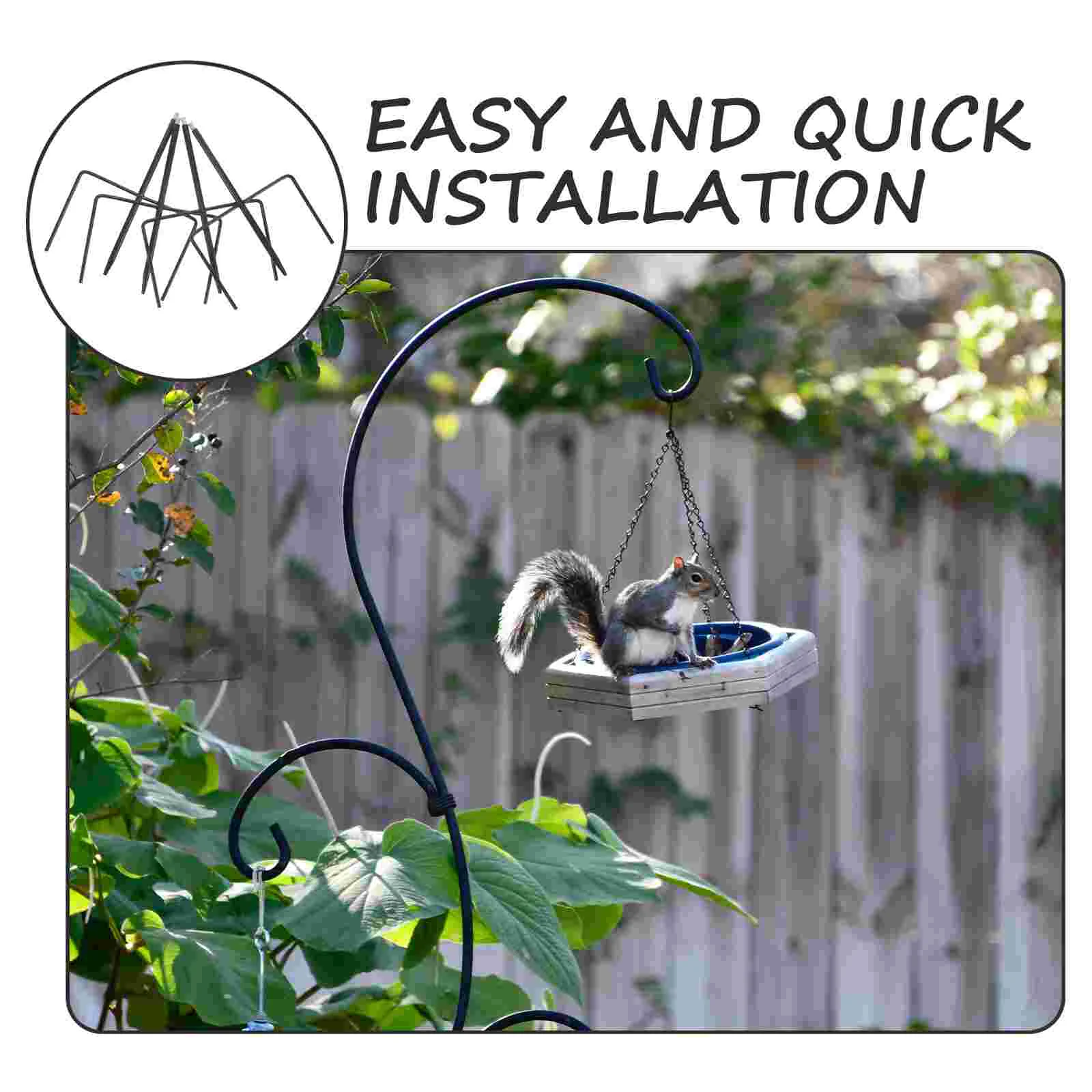 4 Pcs Shepherd Hook Ground Insert Kettle Outdoor Garden Stand Iron Tall Bird Feeder Pole Holder Feeders