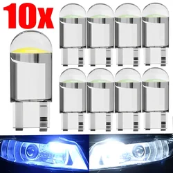 W5W LED T10 Car Lights COB Transparent Glass Universal Auto Signal Lamp Dome Reading Light License Plate Lamp DRL Bulb 12V