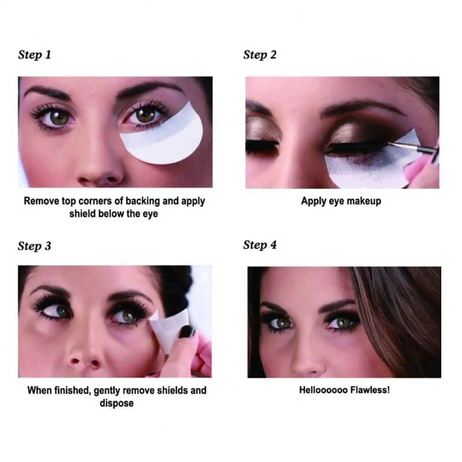 50 pezzi/pacco scudi per ombretti, stencil per ombretti per prevenire residui di trucco, protezioni per applicatori di eyeliner e ombretti