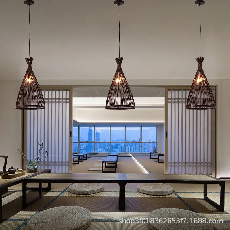 

Japanese Style Chandelier Bamboo Restaurant Tea Room Hotel Living Room Creative Personality Simple Bamboo Decorative Lamp