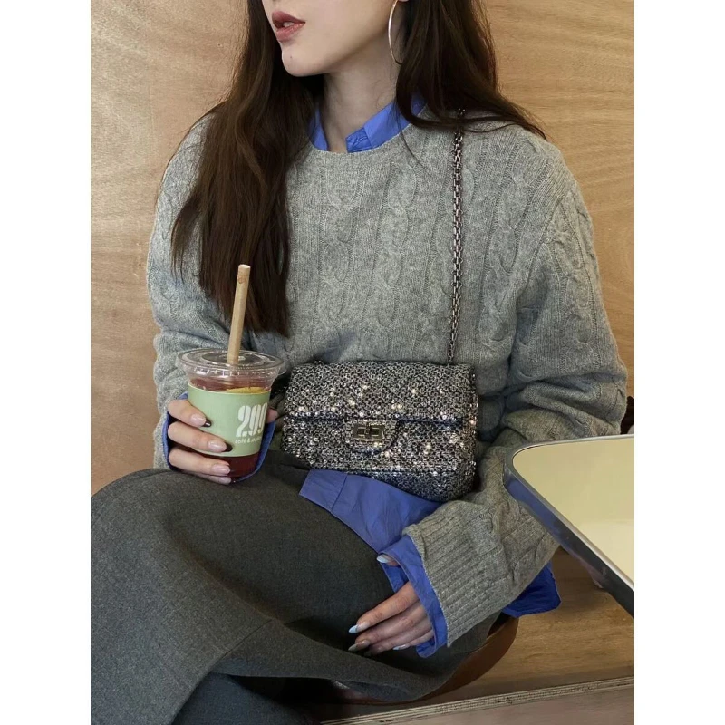 2024 High-end Loose Cropped Cardigan Sweater Rose Flower Beaded Jacket Women Autumn and Winter Short Knitted Coat Top Y2k