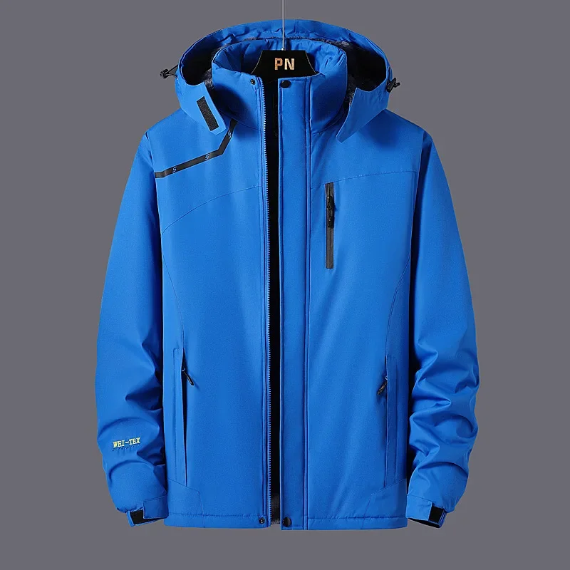 New Windproof Hooded Jacket Men Wool Thick Sweatshirt Waterproof Outerwear Outdoor Sport Hiking Clothing Women Windbreaker